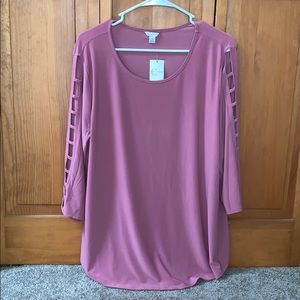 *NWT* Cato - Pink Long Sleeve Blouse/Shirt - Large